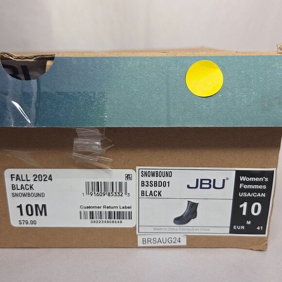 NWT JBU Snowbound Black Zip-Up Cold-Weather Winter Boots - Picture 7 of 7